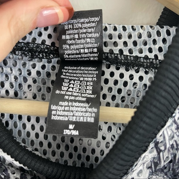 VICTORIA'S SECRET Black White Marble Swirl Mesh Sport Drawstring Hoodie - Picture 12 of 14